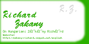 richard zakany business card